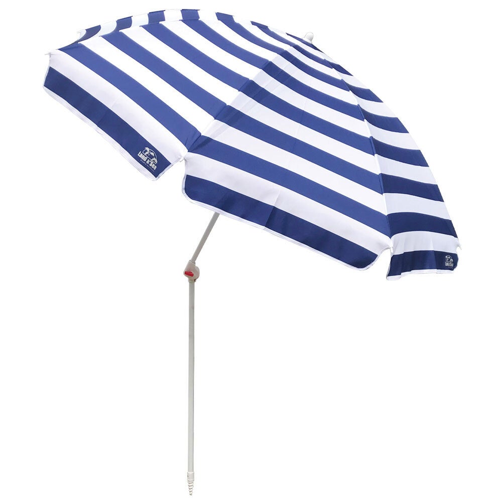 Land & Sea Sports 2m Resort Tilt Beach/Outdoor Standing Umbrella BLU/WHT Stripe