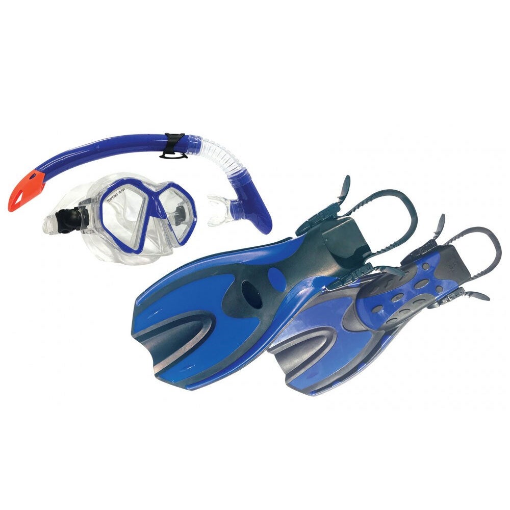 Land & Sea Sports Australia Snorkel Flipper/Glasses/Fins/Goggles S/M Adult BLU
