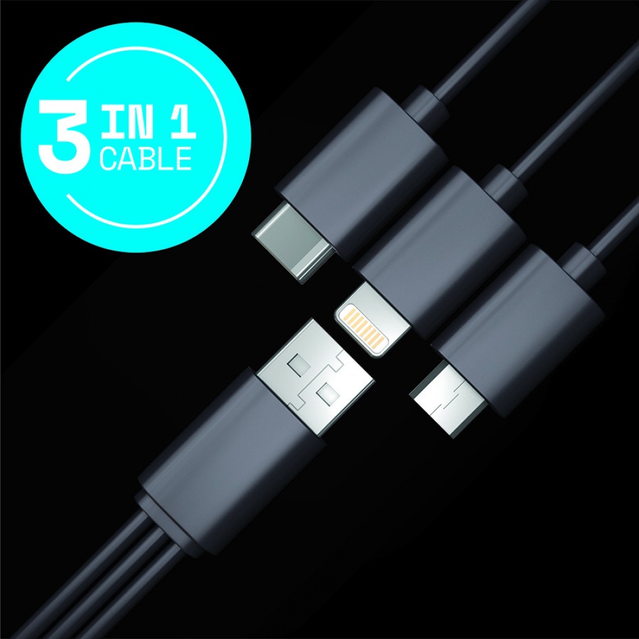 Laser 20000mAh Power Bank MicroUSB/Type C Portable External Battery Charger BLK