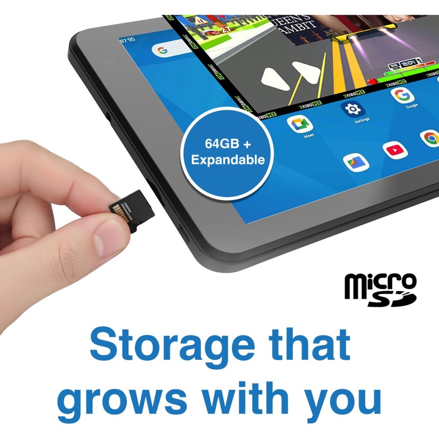 Laser Android 15 Tablet 4GB Ram 64GB Storage W/ Bumper Case 7 Inch Blue