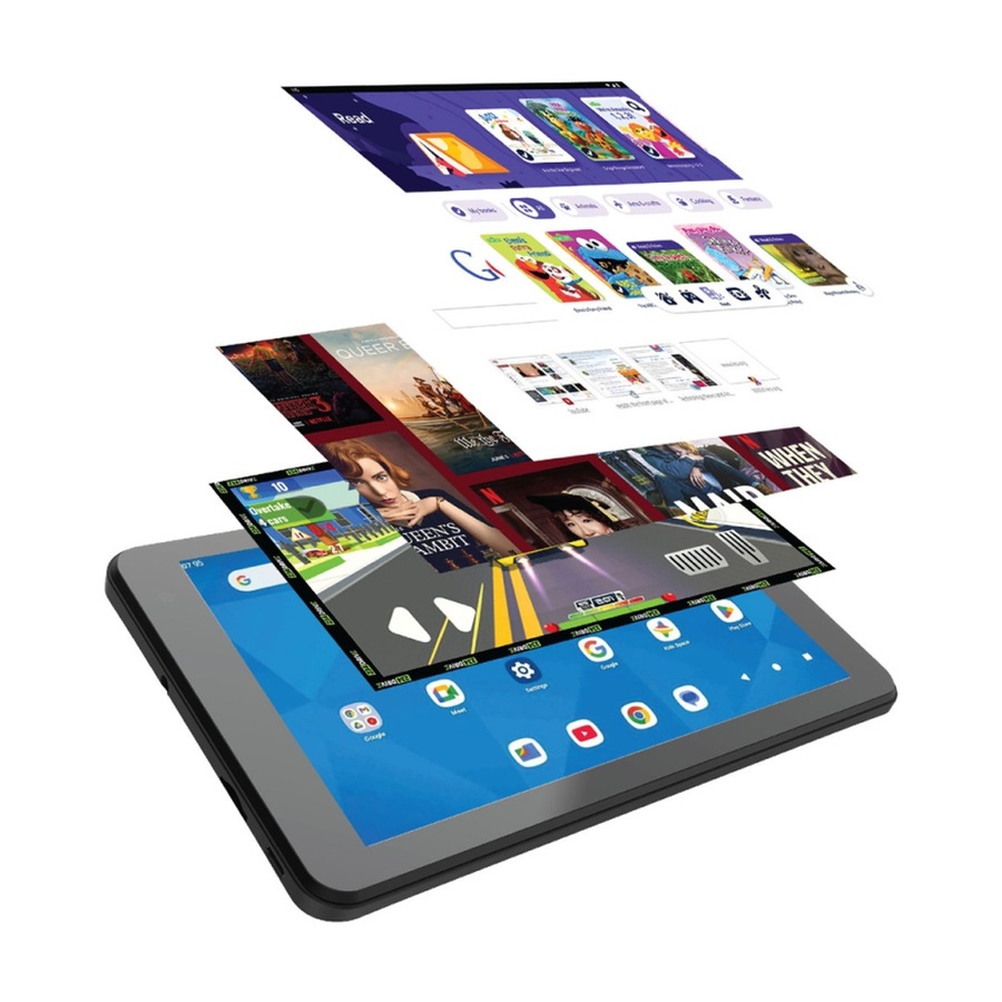 Laser Android 15 Tablet 4GB Ram 64GB Storage W/ Bumper Case 7 Inch Blue