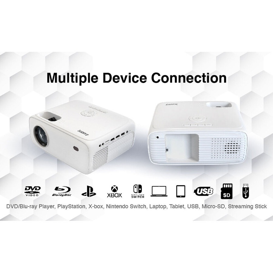 Laser Outdoor Full HD 1080p Portable Projector w/ 120in Inflatable Screen