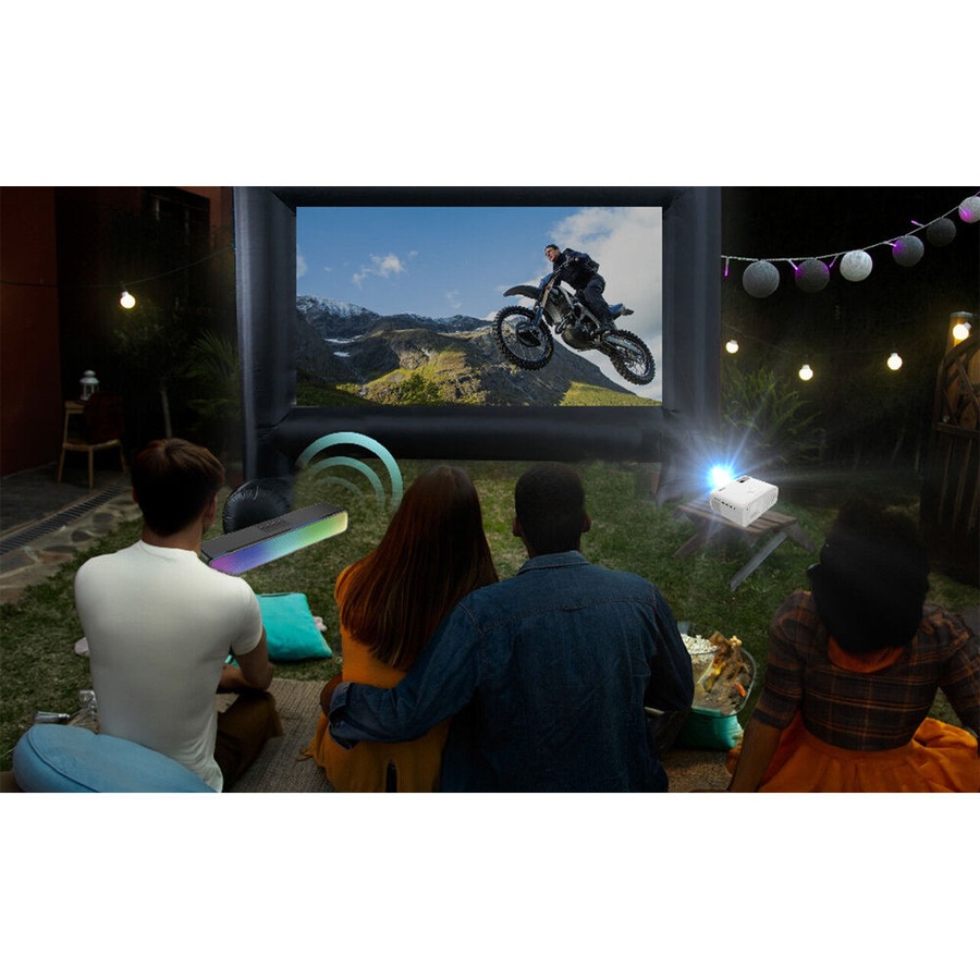 Laser Outdoor Full HD 1080p Portable Projector w/ 120in Inflatable Screen