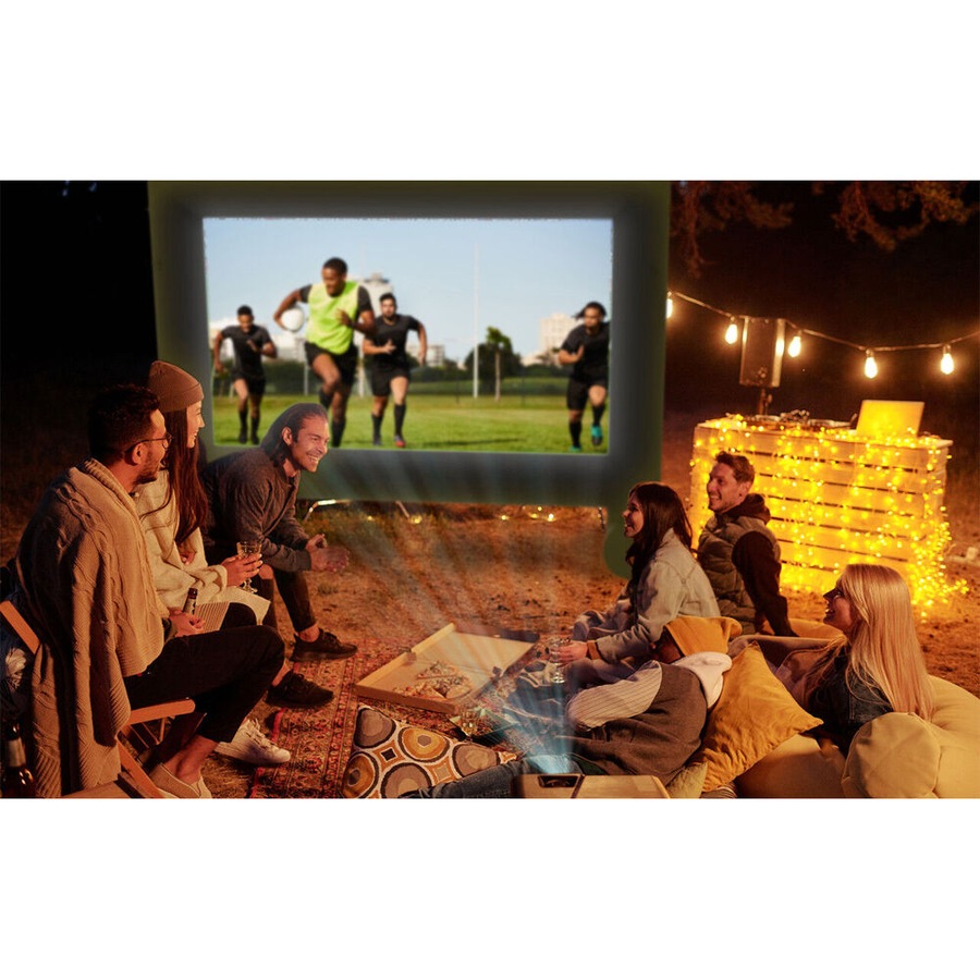 Laser Outdoor Full HD 1080p Portable Projector w/ 120in Inflatable Screen