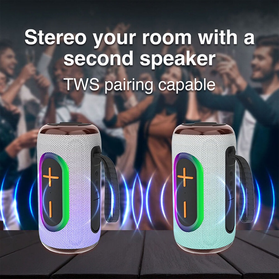 Laser Portable Bluetooth Wireless Pill Fabric Speaker RBG Light Future Dusk