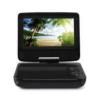 Laser Portable DVD Player With 7" LCD Screen/180° Swivel/Car Charger Black