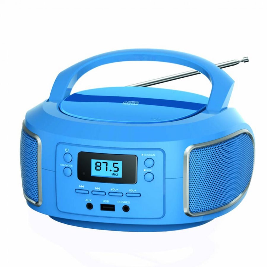 Laser Wireless Bluetooth CD/MP3/FM Radio Boombox Portable Stereo/Speaker Blue