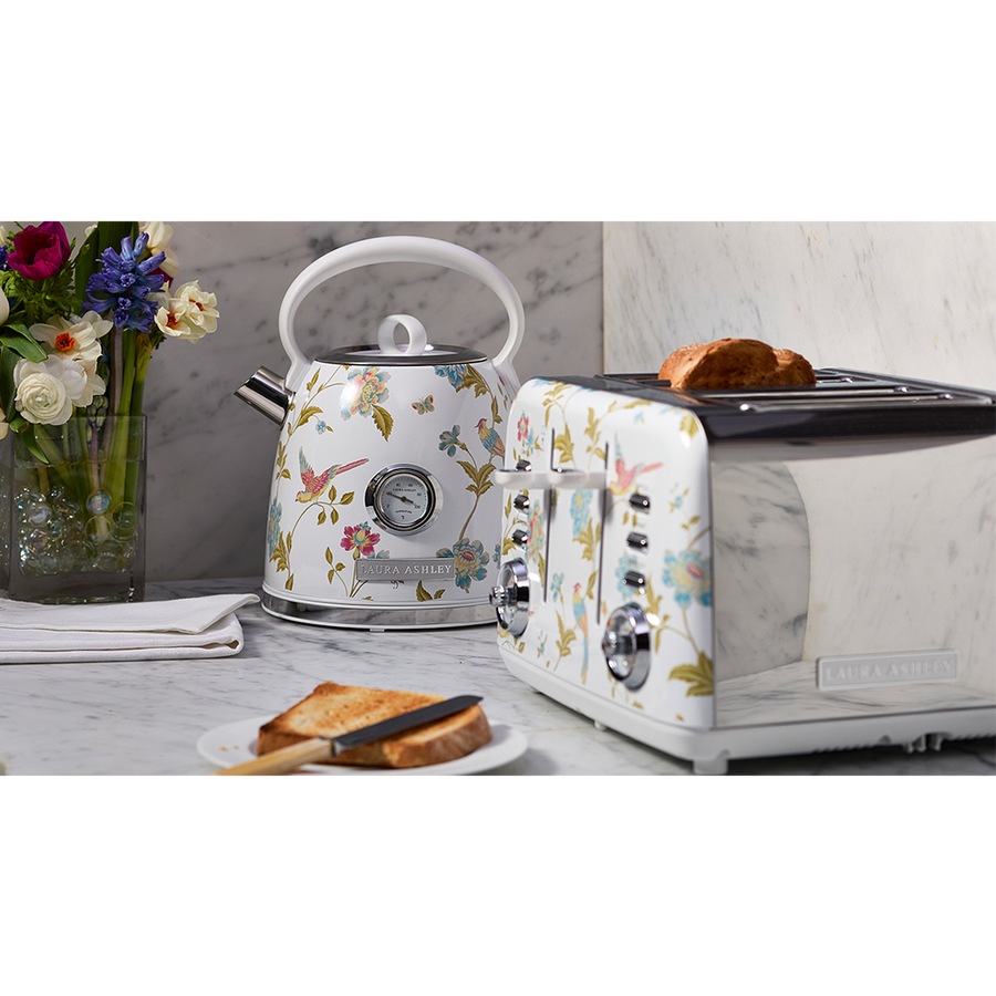 Laura Ashley Elveden 1.7L Electric Kettle 2200W Hot Drink/Water Boiler White