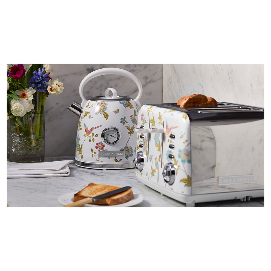 Laura Ashley Elveden 1.7L Electric Kettle 2200W Hot Drink/Water Boiler White