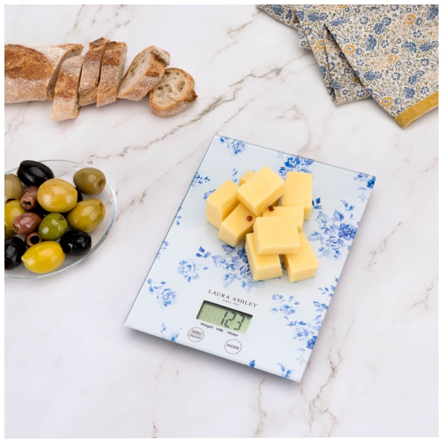 Laura Ashley Rectangular Digital Kitchen Scale Low Battery Indicator Floral