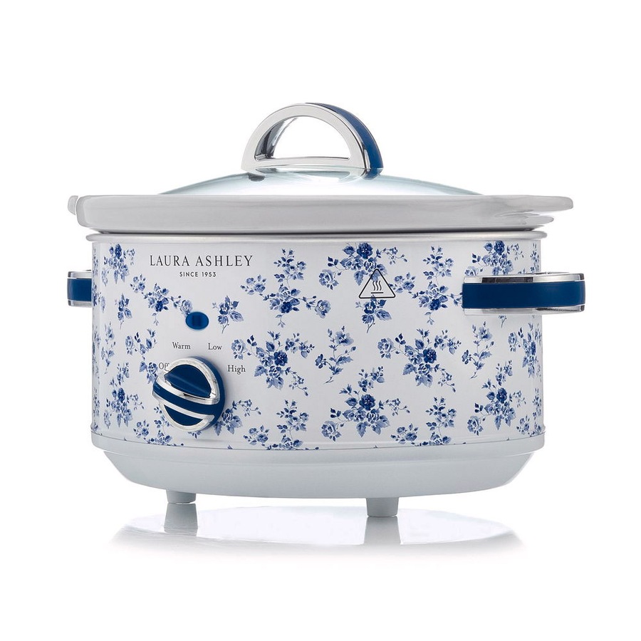 Laura Ashley VQ Electric Stainless Steel Slow Cooker Non-Stick 3.5L China Rose