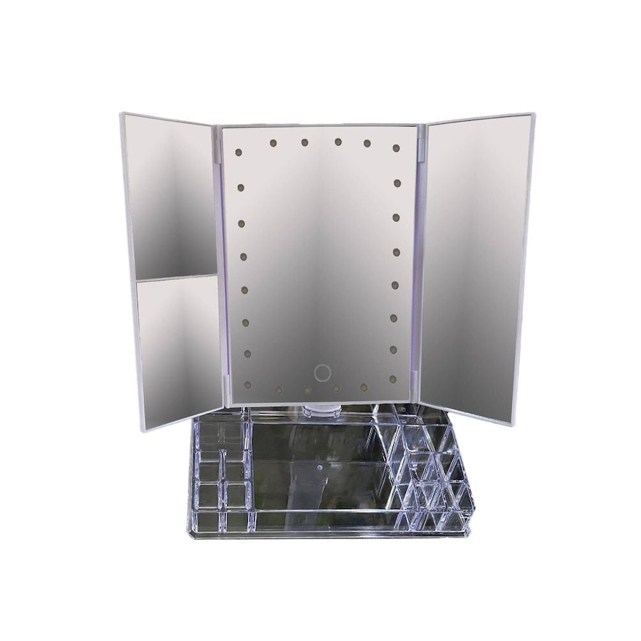 Impressions LED Foldable Vanity Makeup Mirror Magnifications/Organiser Storage