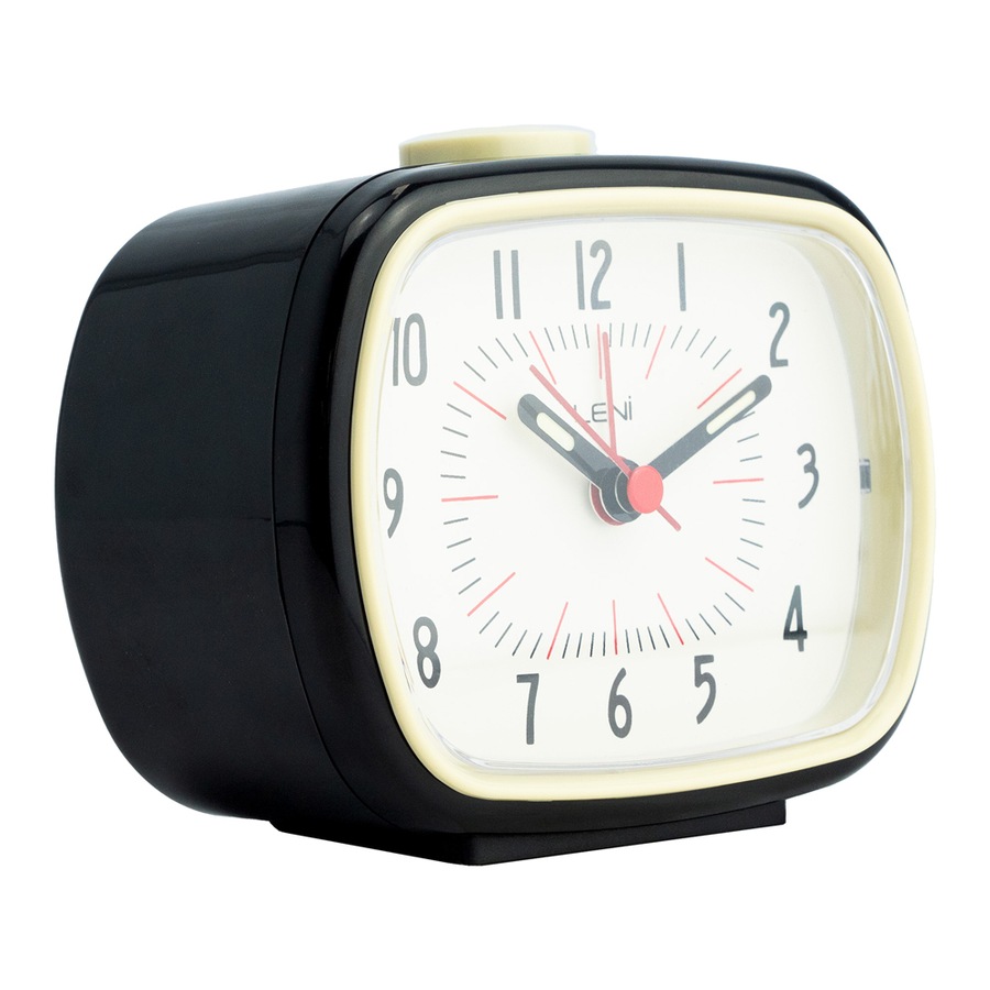 Leni Vintage Retro Desk/Table Analogue Alarm Clock Bedside Home Decor Black