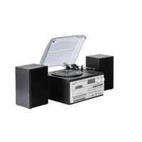 Lenoxx Wireless Turntable Player/Recorder/MP3 decoder/Cassette/AM/FM Radio BLK