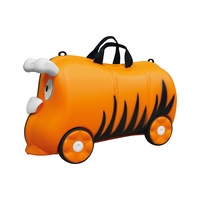 Lenoxx Kids/Children 18L Travel Trolley Ride On Wheel Suitcase Luggage Orange