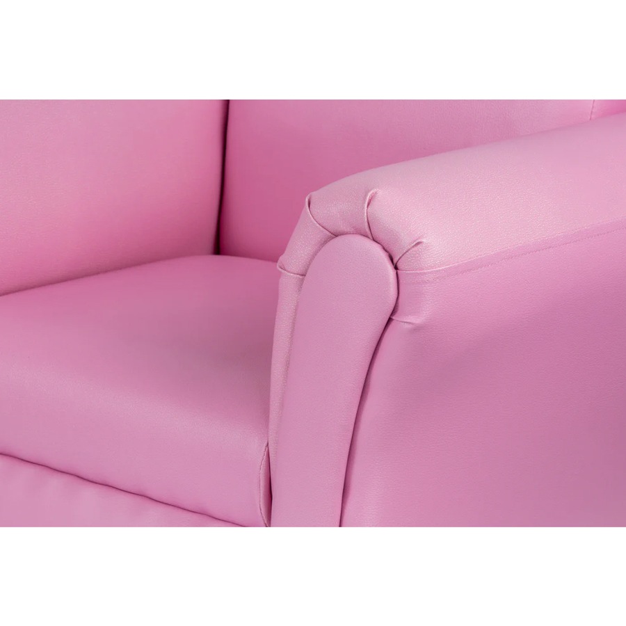 Lenoxx Kids/Children's PU Leather Sofa/Armchair/Couch With Ottoman Pink 1.5-5y