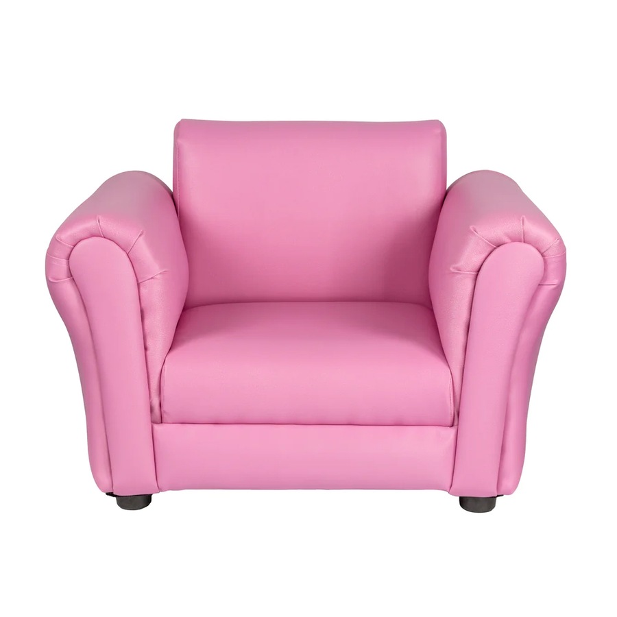 Lenoxx Kids/Children's PU Leather Sofa/Armchair/Couch With Ottoman Pink 1.5-5y