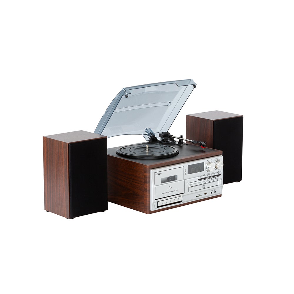 Lenoxx Turntable Player/Recorder/MP3 decoder/Record/cassette/AM/FM radio - Brown