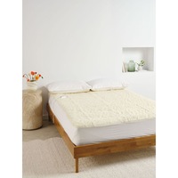 Linen House Plush Woolen Home/Room Electric Heating Bed/Sofa Blanket Cream