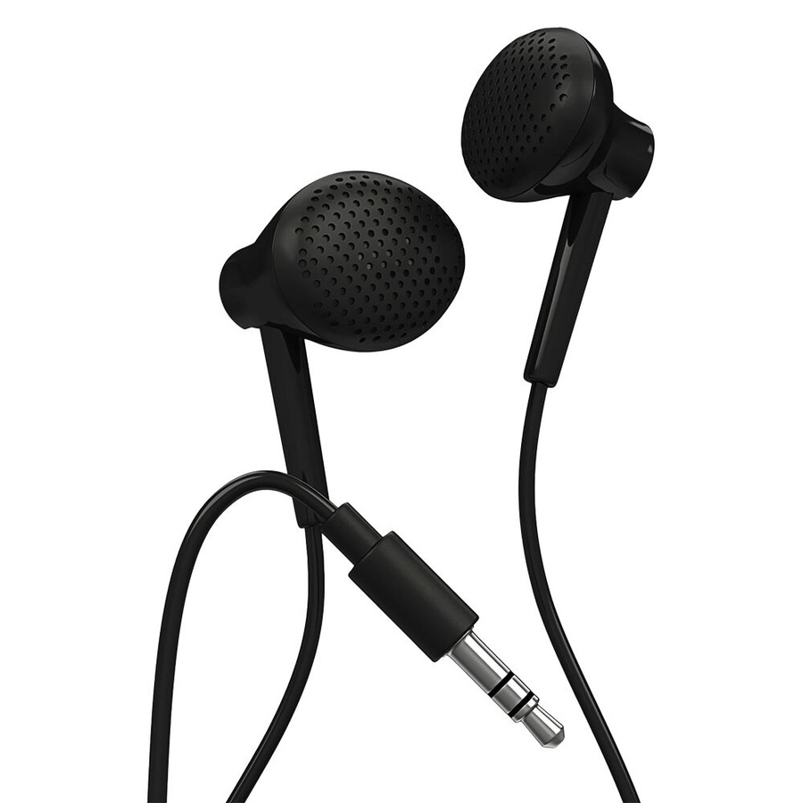 Liquid Ears Everyday 3.5mm Wired Bud Comfortable Earphones w/ Mic Black