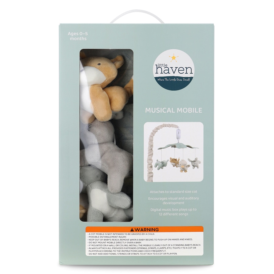 Little Haven Crib Musical Mobile w/ Soft Plush Baby/Kids Toy Woodland 0M+