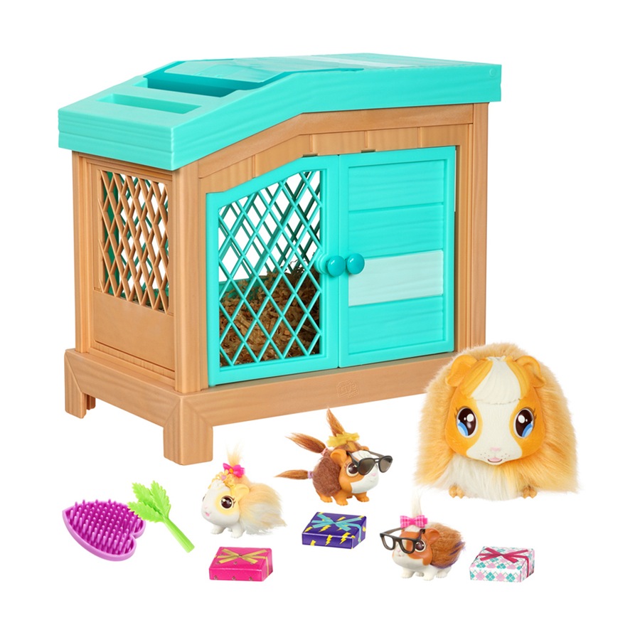 Little Live Pets Mama Surprise Guinea Pig w/Babies/Hutch Playset Kids Toy 4y+