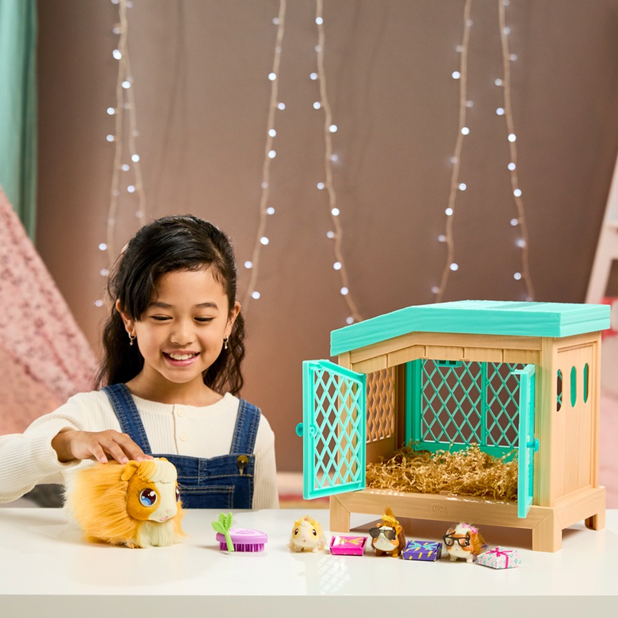 Little Live Pets Mama Surprise Guinea Pig w/Babies/Hutch Playset Kids Toy 4y+