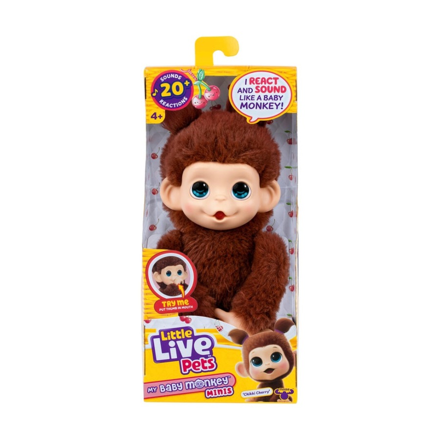 Little Live Pets My Baby Monkey Minis Interactive Kids Plush 4y+ Assorted