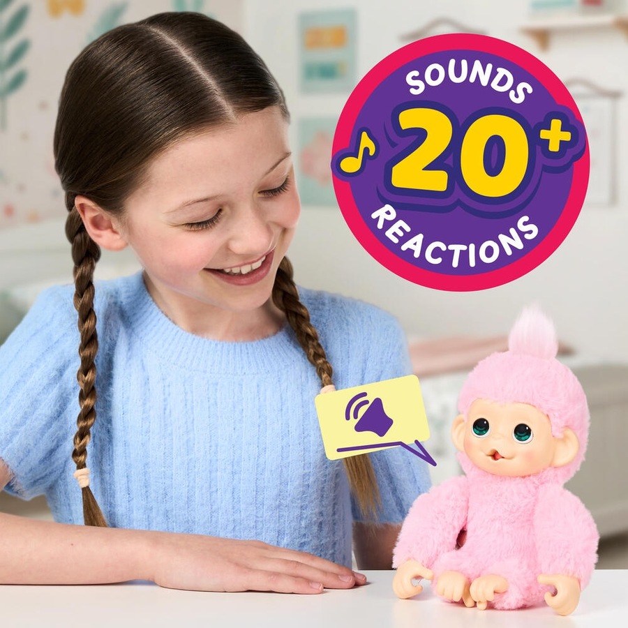 Little Live Pets My Baby Monkey Minis Interactive Kids Plush 4y+ Assorted