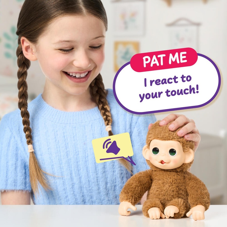 Little Live Pets My Baby Monkey Minis Interactive Kids Plush 4y+ Assorted