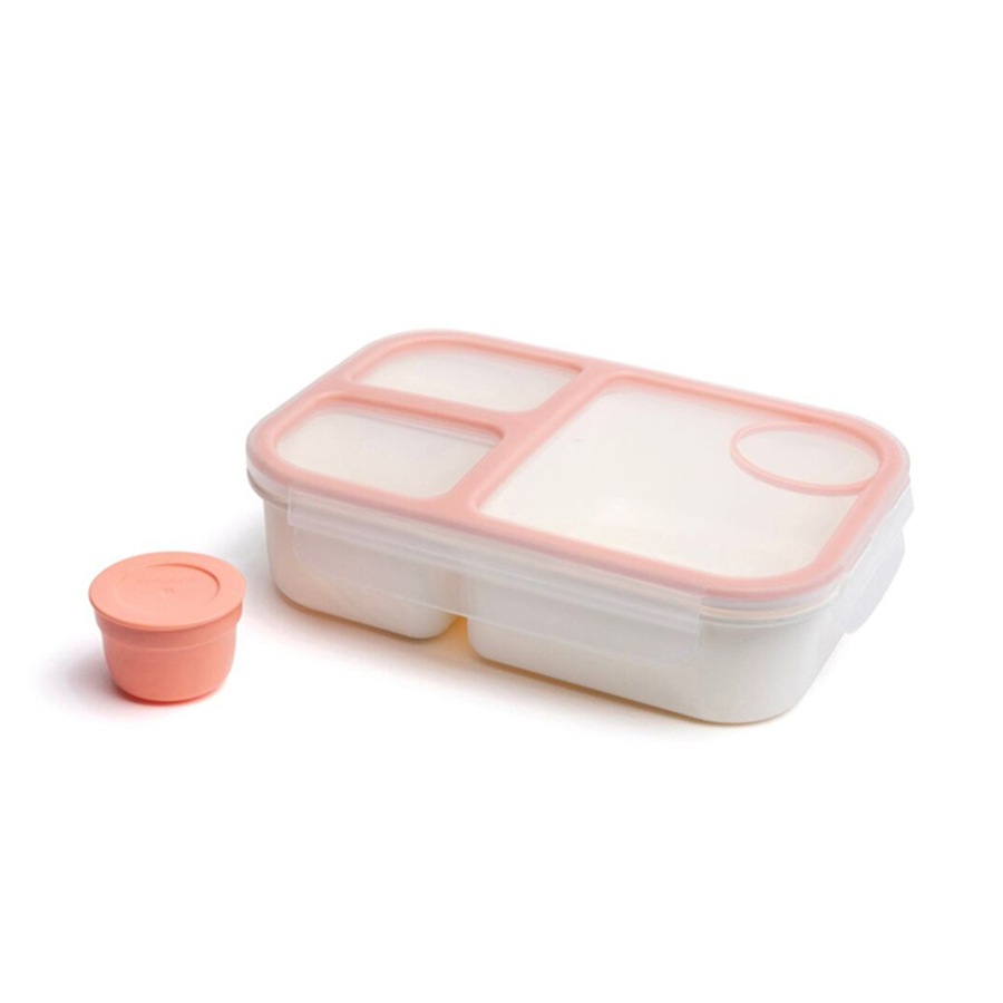 Locknlock 980ml To-Go 3-Compratment Airtight Bento Box Lunchbox Storage Pink