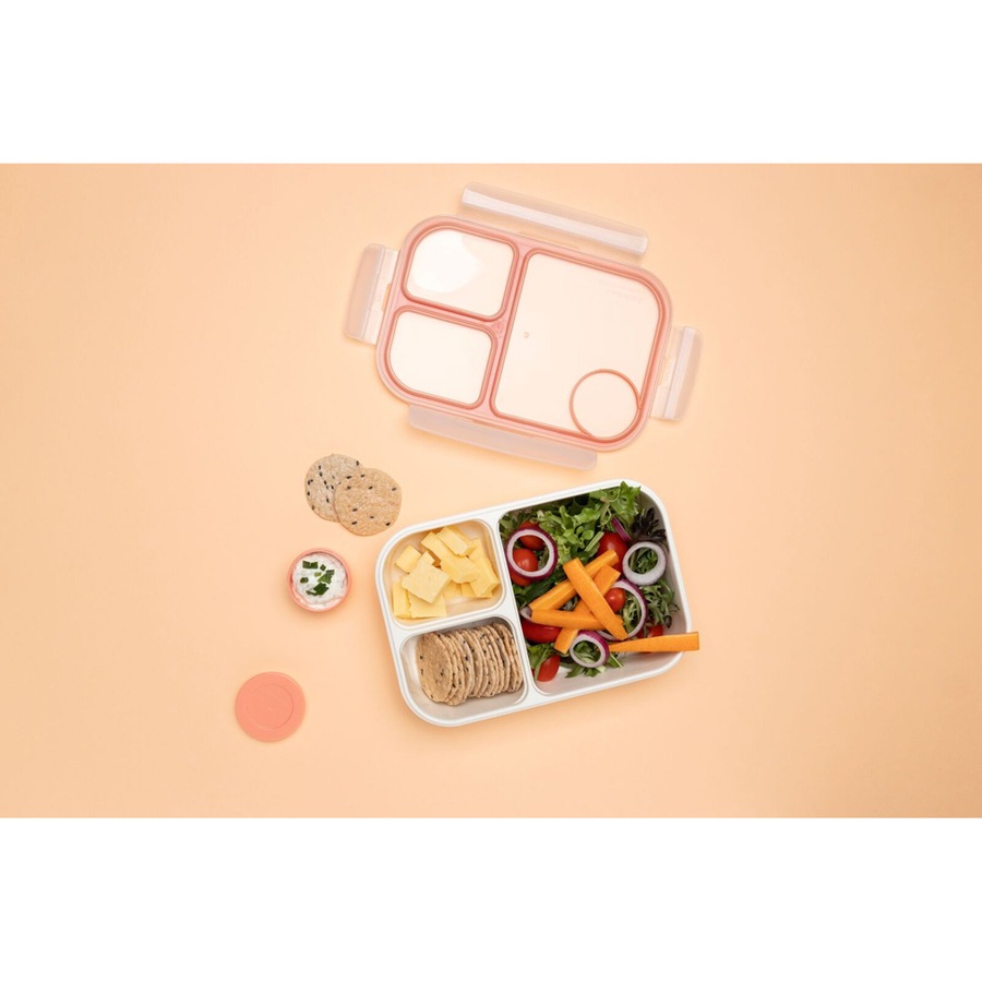 Locknlock 980ml To-Go 3-Compratment Airtight Bento Box Lunchbox Storage Pink