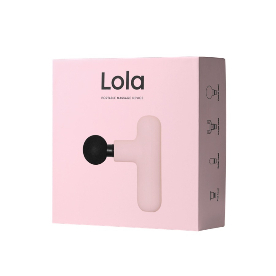 Lola Massage Gun 4 Heads Handheld Muscle Relief Percussion Massager Gun Pink