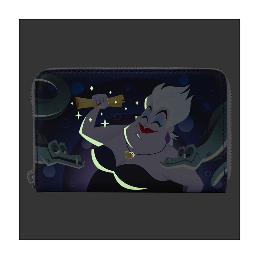Little Mermaid 1989 Ursula Lair Glow Zip Around Purse Wallet 4in