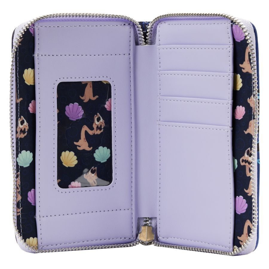 Little Mermaid 1989 Ursula Lair Glow Zip Around Purse Wallet 4in