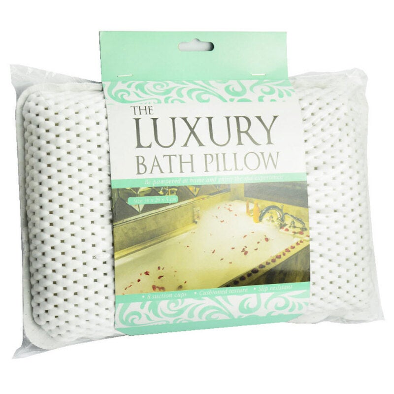 Luxury Spa Bath Pillow Head/Neck/Back Support Bathtub Cushion w/ 8 Suction Cups