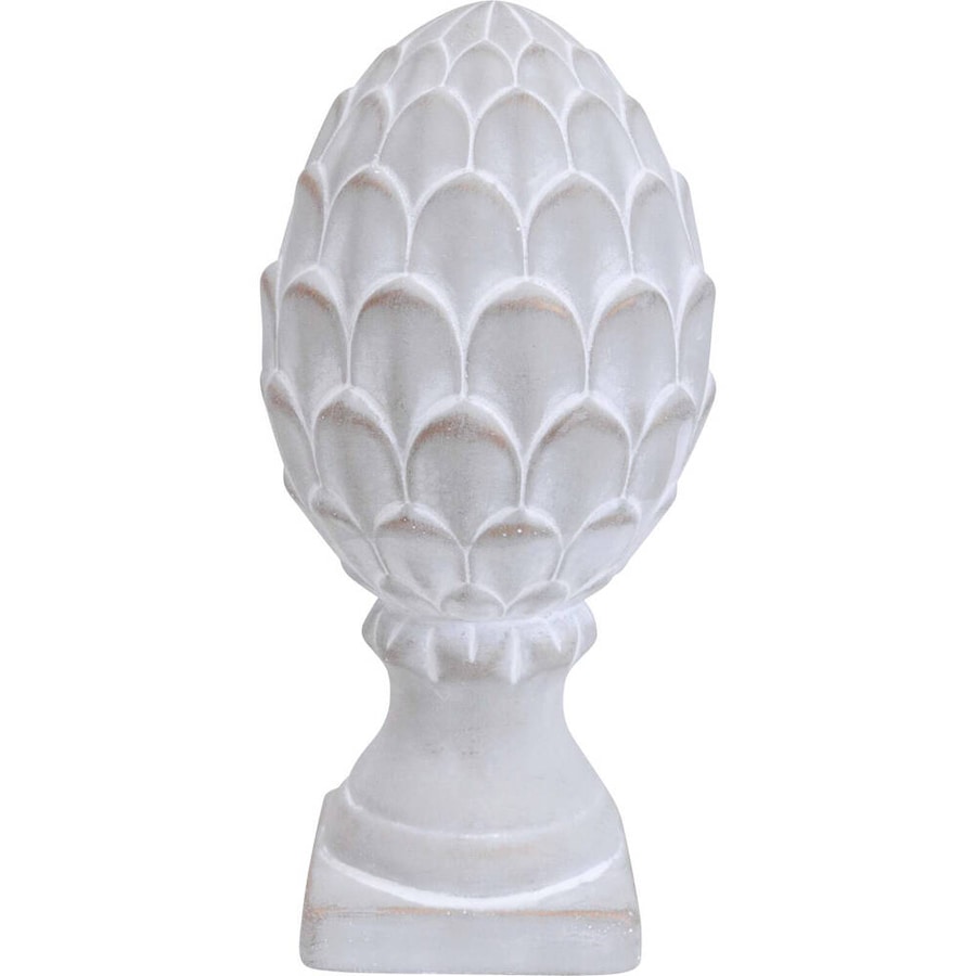 LVD Concrete Acorn Sculpture Medium Home/Garden Outdoor Decor 9.5x20cm White
