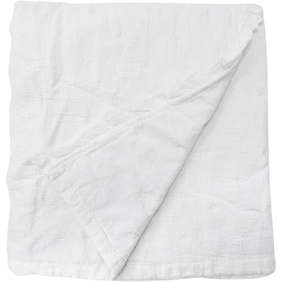 LVD Washed White Bedspread/Throw Blanket Lrg Soft 200x230cm