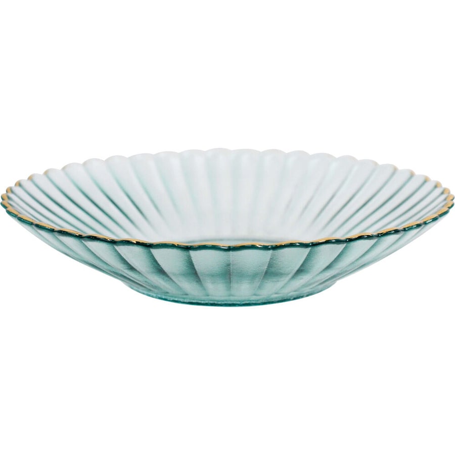 LVD Glass Dish Serve Plate Decorative Home/Dining Tableware 19.5cm Mist/Gold