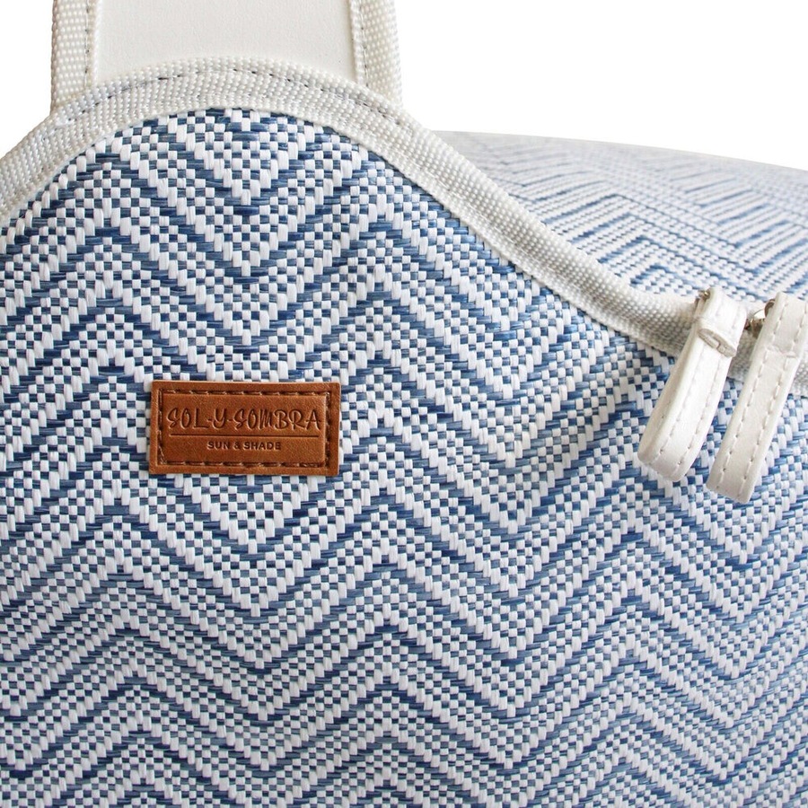 LVD Insulated Riviera Picnic Cooler Carry Bag 52x30cm Chevron White/Blue