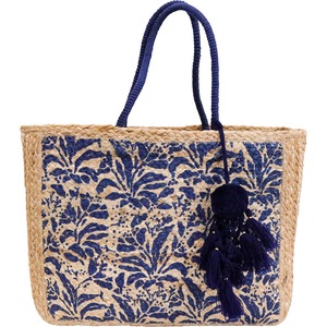 LVD Jute Carry All Navy Portable On The Go Decorative Carry Tote Bag 38x30cm