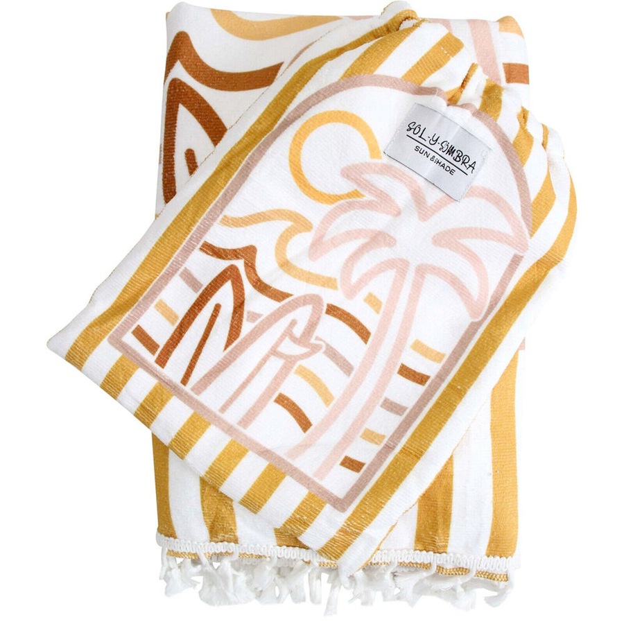 LVD Microfibre Kids Towel Hooded Poncho w/ Bag 70x70cm Summer Mustard