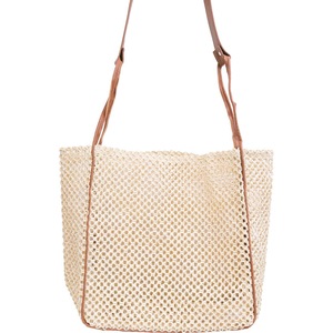 LVD Womens Woven Paper Shopping Tote Bag Hand/Shoulder Carry 35cm Natural