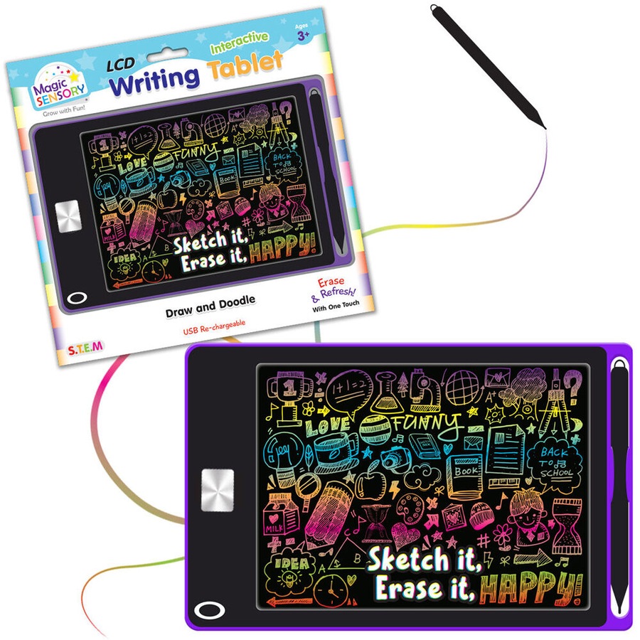 Magic Sensory 8.5" Interactive LCD Writing Tablet Purple Art Children 3y+
