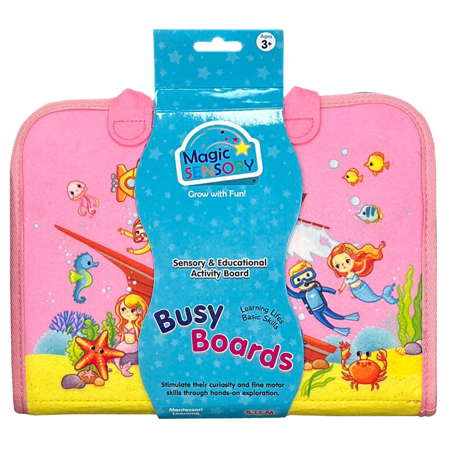Magic Sensory Busy Board Kids/Toddler Interactive Play Activity Toy Pink 18m+