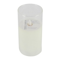 Maine & Crawford 16x8cm Moving Flameless Candle w/ Smoked Glass Home Decor White