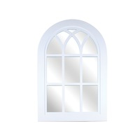 Maine & Crawford Ceather 91.4x61cm Wooden Arched Window Mirror Hanging White