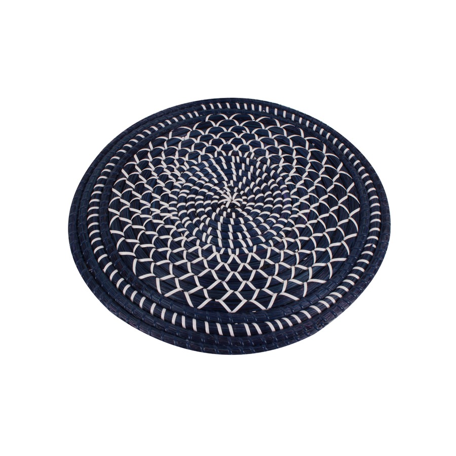 Maine & Crawford Holmes Indigo 38cm Centerpiece Placemat Kitchen Table Mat Large