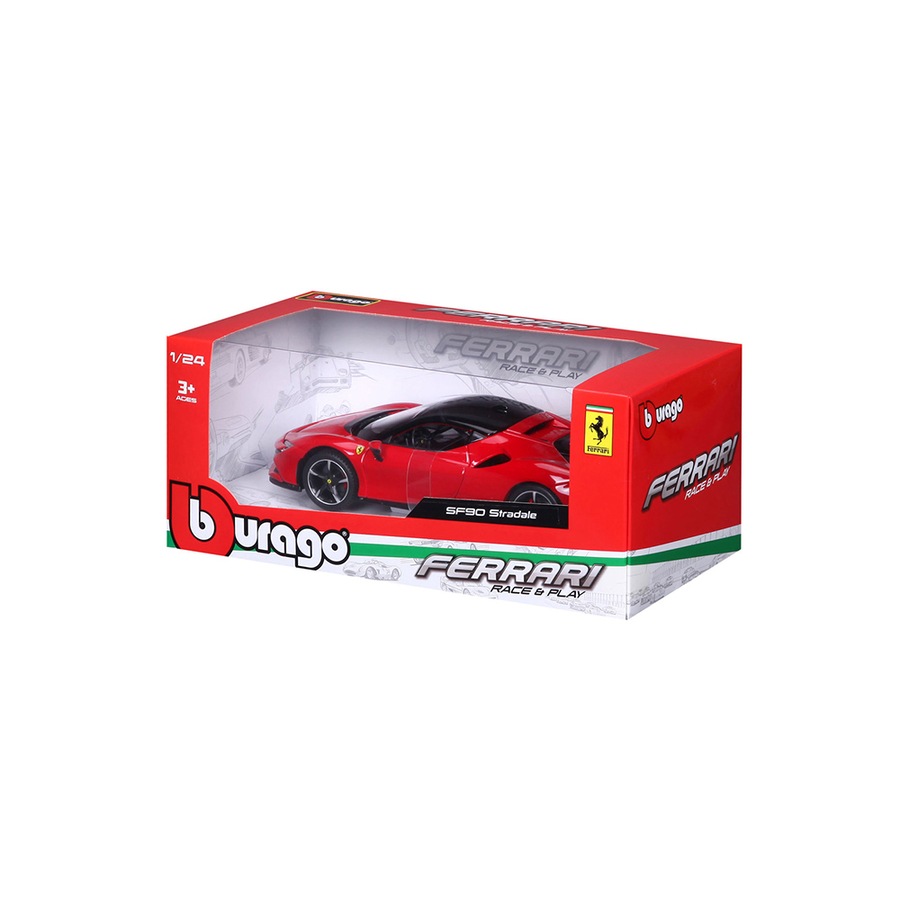 Maisto Race & Play 1:24 Ferrari SF 90 Stradale Hybrid Model Car Kids Toy 3y+
