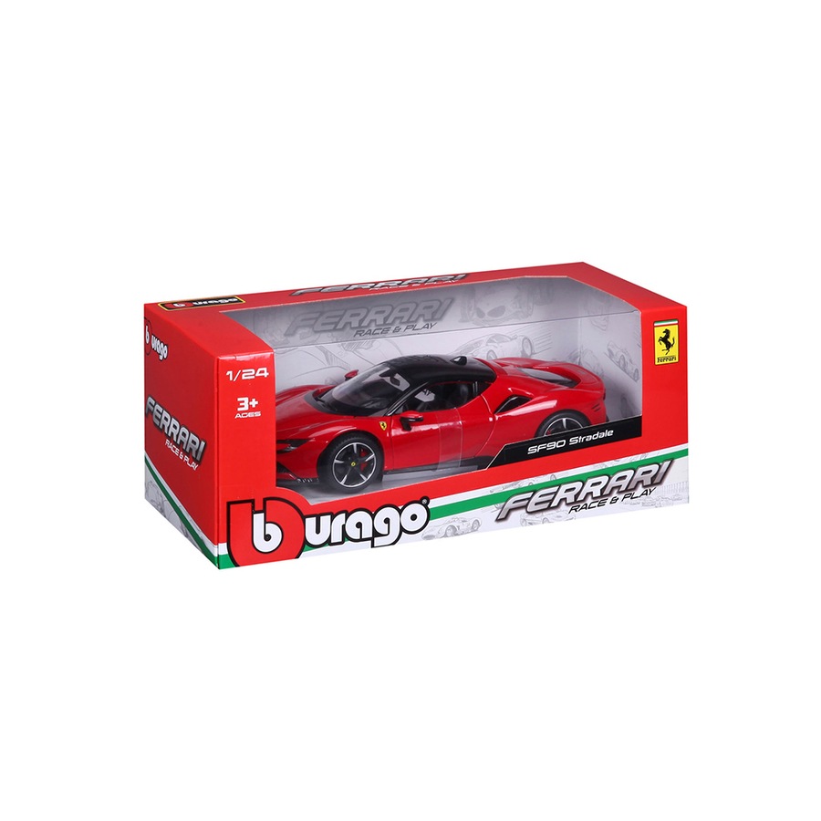 Maisto Race & Play 1:24 Ferrari SF 90 Stradale Hybrid Model Car Kids Toy 3y+